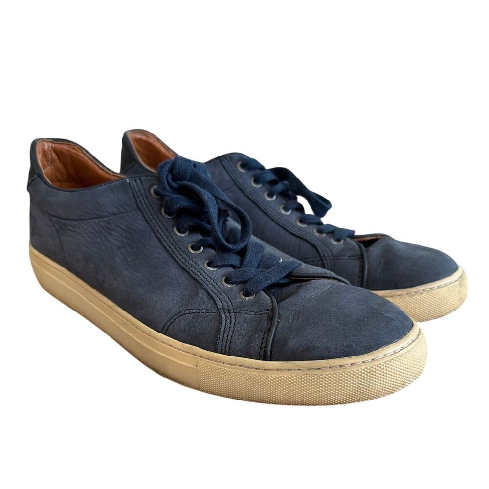 Frye Walker Low Lace Leather Sneakers Men's Size 11.5 Navy Blue Casual